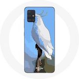 Maniacase Etui voor Samsung Galaxy A71 Kaketoe papegaaien witte vogels
