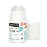 Suavinex Roll-on deodorant voor kinderen en meisjes, zonder alcohol, zonder aluminium, geschikt voor de gevoelige huid, klinisch getest, 24 uur werkzaamheid, 98% van de ingrediënten van natuurlijke