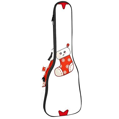 Mersov Concert Ukelele Rugzak, Heavy Duty Ukelele Case Bag met Opslag, Sopraan Concert Tenor Ukelele 10MM Gewatteerde BagBlack SheepsRed Grappige Stoking