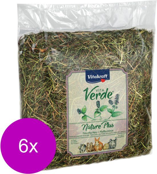 VITAKRAFT Vita-Verde Hooi 500 g - Ruwvoer - 6 x Pepermunt
