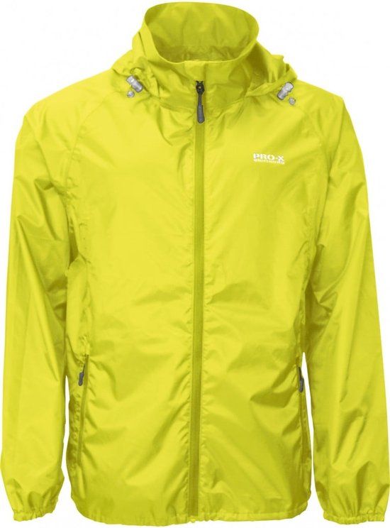 Pro-X Elements Neon geel lichtgewicht heren regenjas Packable 6XL