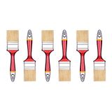 Hardy Working Tools 6-delige platte kwastenset, 6-delig, 50 mm breed, penseelset met houten handvat, lakpenseel serie *33*, 6-delig, penseelset A0200-330620