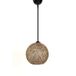 Plafondlamp met jute, handgemaakt, zwart/bruin
