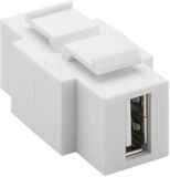 Goobay USB-A - USB-B Keystone module | verticaal | dubbelzijdig | USB2.0 | wit