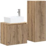 vidaXL Badkamermeubel Set Artisanaal eiken 33 x 34,5 x 100 cm