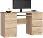 Bureau avec 6 tiroirs des deux côtés, hauteur : 77 cm, largeur : 135 cm, profondeur : 52 cm