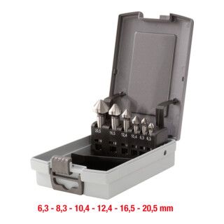 KS Tools HSS Conische en ontbraam verzinkboor set - 6 delig