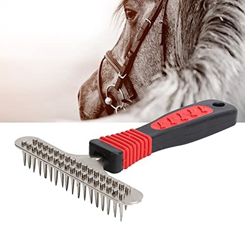 0.1 Pet Rake, Grooming Rake Handig met 1 stuk voor honden Konijnen, paarden(Large double comb)