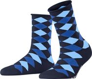 Burlington Sandy gedessineerd katoen sokken dames blauw - maat 36-41
