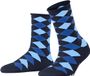 Burlington Sandy gedessineerd katoen sokken dames blauw - maat 36-41