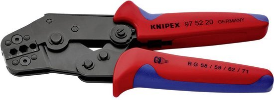 KNIPEX 97 52 20 Krimptang Coax-connectoren BNC, TNC RG58, RG59, RG62, RG71, RG223