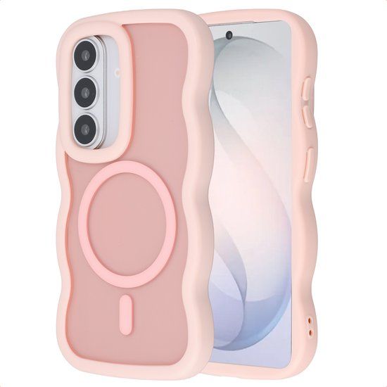 Selencia Wavy Case - Golvend Hoesje geschikt voor Samsung Galaxy S26 - Soft Pink