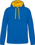 Kariban Hooded sweater met contrasterde capuchon K446 - Light Royal Blue / Yellow - XXL