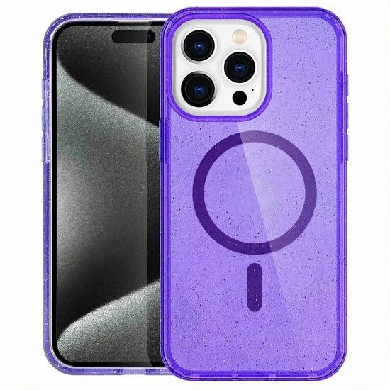 imoshion Sparkle Backcover met MagSafe voor de Apple iPhone 15 Pro - Glitter Paars