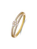 Lucardi Dames Zilveren goldplated ring met zirkonia voor dames - Ring - 925 Zilver - Goudkleurig - 18.50 / 58 mm