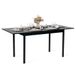 MEUBLE COSY Eettafel, uittrekbaar, industriële stijl, 4 tot 6 personen, voor woonkamer, keuken, robuust metalen frame en bewerkt hout, zwart, 120-160x80x75cm