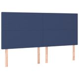 vidaXL Hoofdeind & Voeteind Bleu 1800 mm Polyester, Bois