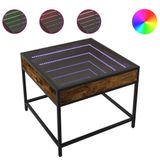 VidaXL Salontafel met Infinity LED 50x50x41 cm Gerookt Eikenkleurig