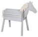 Cheval de voltige en bois - Gris - 70 cm de hauteur de dos - Dès 3 ans