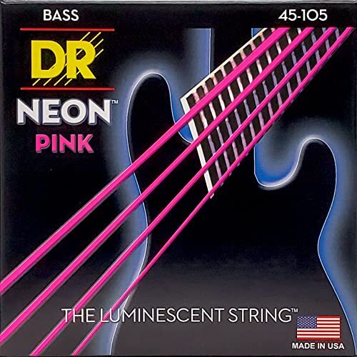 DR Strings DR Neon Pink Medium · Electrische Bas Snaren