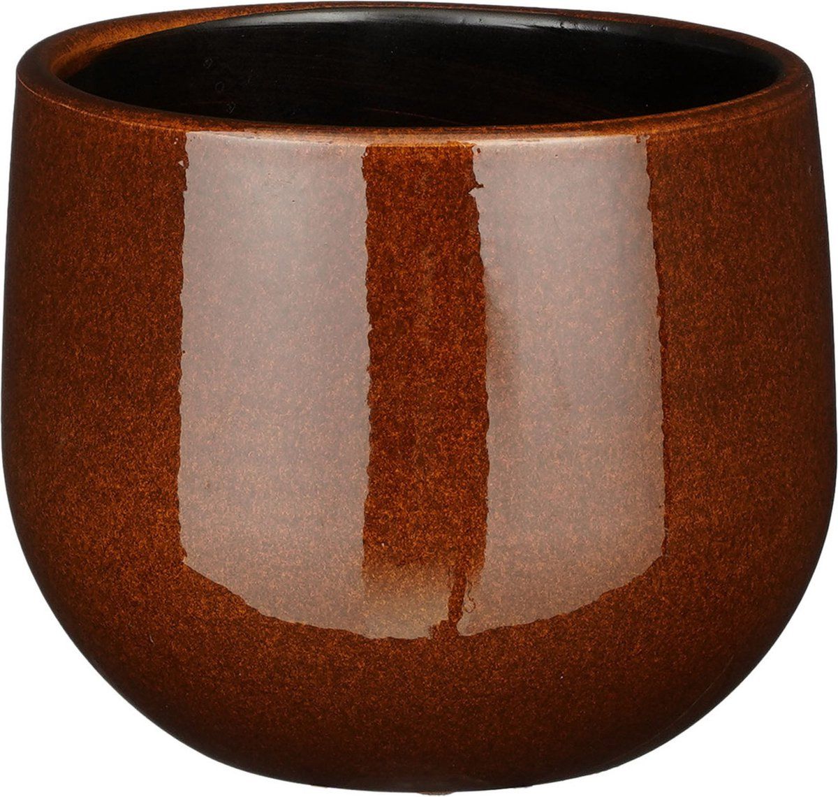 Mica Decorations - Plantenpot - keramiek - terra bruin glans/spotted - D16/H14 cm