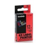 Casio XR-12RD1 Label Tape - Black on Red - 12mm x 8m