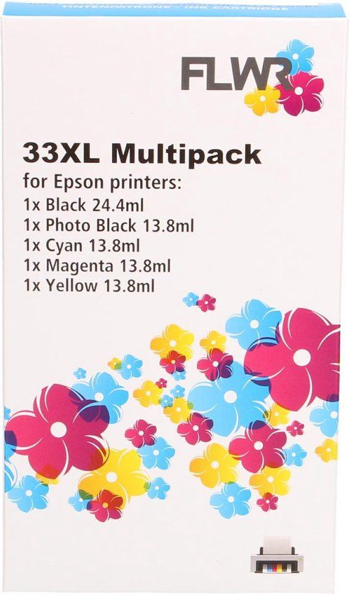 FLWR 33XL Multipack Ink Cartridge - Black & Color - Compatible with Epson