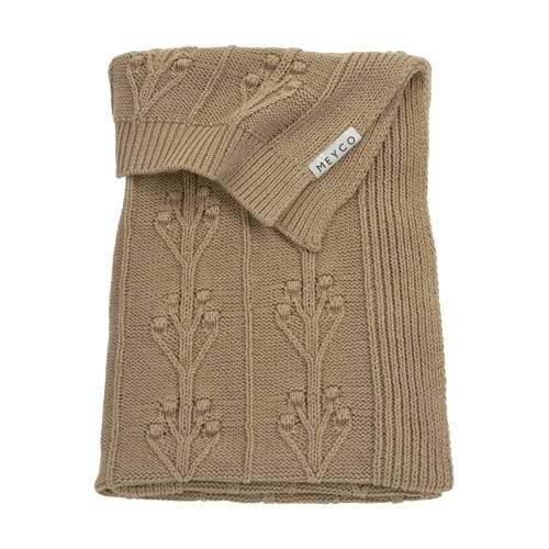 Meyco Meyco baby wiegdeken Romantic flower 75x100 cm taupe