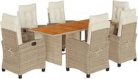 vidaXL 9-delige Tuinset met Kussens Poly Rattan Beige