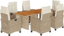 vidaXL 9-delige Tuinset met Kussens Poly Rattan Beige