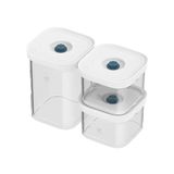 ZWILLING Fresh & Save Cube La Mer Vacuümboxset S, 3-delig, 2 x maat S & 1 x maat 2S, luchtdichte en vacuüm opberging, vaatwasmachinebestendig, transparant