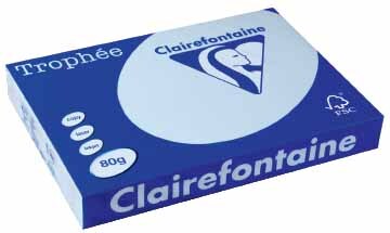 Clairefontaine gekleurd papier Trophe Pastel A 3 azuurblauw