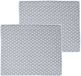 Tapis d'égouttage/séchage pour lave-vaisselle de cuisine - 2x - absorbant - microfibre - fleur grise - 40 x 48 cm - pliable