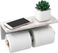 Merkloos Toiletrolhouder met marmeren plank – Geborsteld nikkel – Dubbele WC-rolhouder – Badkamer wandaccessoire