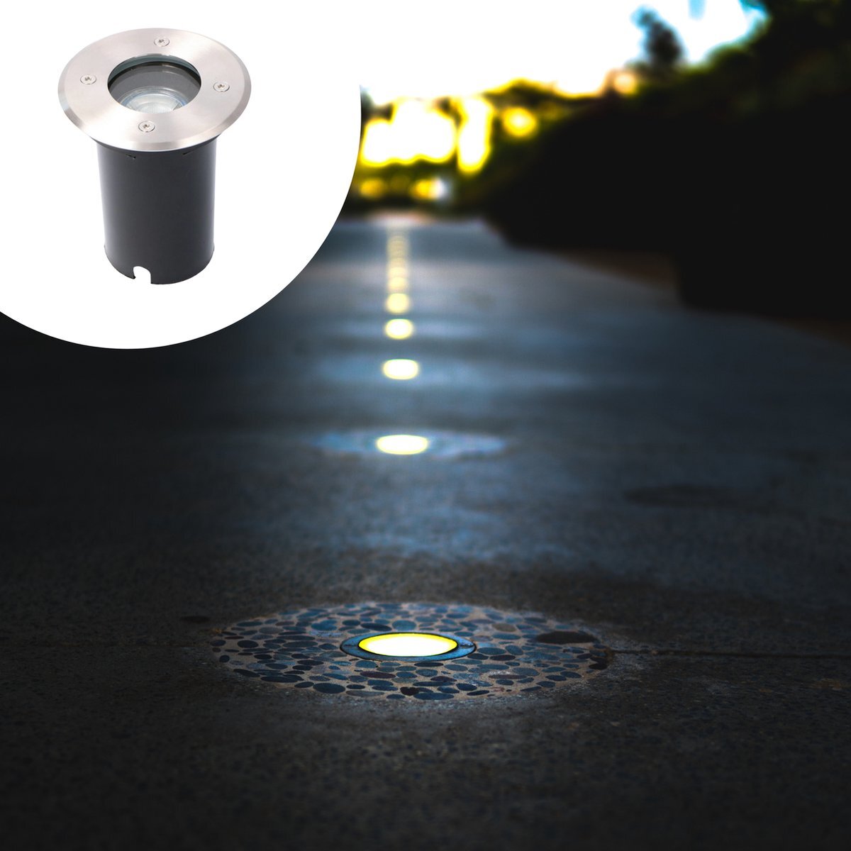 Proventa HeavyDuty LED Grondspot IP67 - Rond - inbouw tuinspot buiten - koud wit