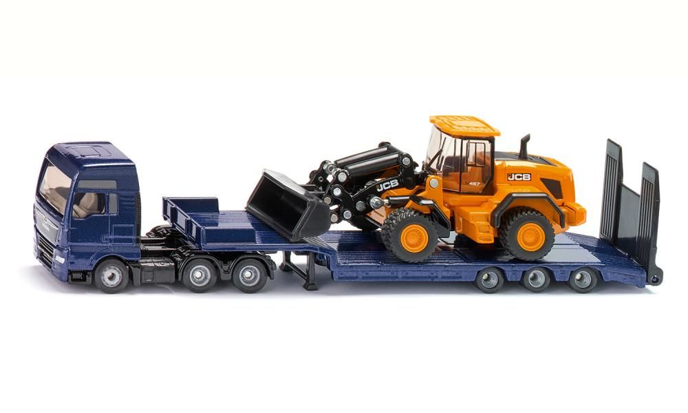 Siku MAN Vrachtwagen met dieplader en JCB-shovel 1:87