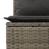 vidaXL 10-delige Loungeset met Kussens, Poly Rattan, Grijs