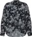 Ulla Popken - Dames - Overhemdblouse bloemenprint overhemdkraag lange mouwen - Marine - Maat 54+