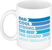 Bellatio Decorations Mok voor papa - 300 ml - Wit