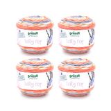 Gründl Wol Lolly Pop - Dikke wol voor haken en breien met kleurverloop - breigaren - zacht en huidvriendelijk - 100% polyacryl - 4 bollen 150 g / 240 m - naalddikte 5-6 - oranje-tin