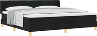 vidaXL Boxspring bed met matras, met hoofdeinde, Zwart, 200 x 200 cm, Stof