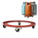 Amig - Butaanfleshouder - Transportwagen met 4 zwenkwielen - Diameter Ø31cm - Maximaal draagvermogen 30kg - Steun voor vaten en bloempotten - Oranje kleur - Gelegeerd staal