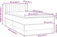 vidaXL Boxspringbed met matras, fluweel, donkergroen, 80x220 cm