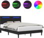 vidaXL Bedframe met LED-stripverlichting Zwart 140 x 190 cm Kunstleer