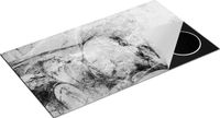 Chefcare Inductie Beschermer Abstracte Kunst - Zwart Wit - 95x50 cm