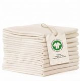 YOPKEN 10 stuks meelzak theedoeken, gecertificeerd biologisch katoen, meelzakhanddoeken, zeer absorberend, theedoeken voor borduurwerk, keukenhanddoeken, 61 x 65 cm (ivoor) meelzakhanddoeken
