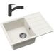 Grohe 62x44 Cm Évier Kit Avec Égouttoir Réversible En Granite, À Encastrer, Blanc + Mitigeur De Cuisine Grohe Start (satse2wg303)