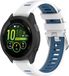 Strap-it Sport siliconen smartwatch bandje 20mm - Wit/blauw