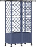 vidaXL Verhoogd bed met trellis en dak Grijs 124 x 40 x 142 cm PP