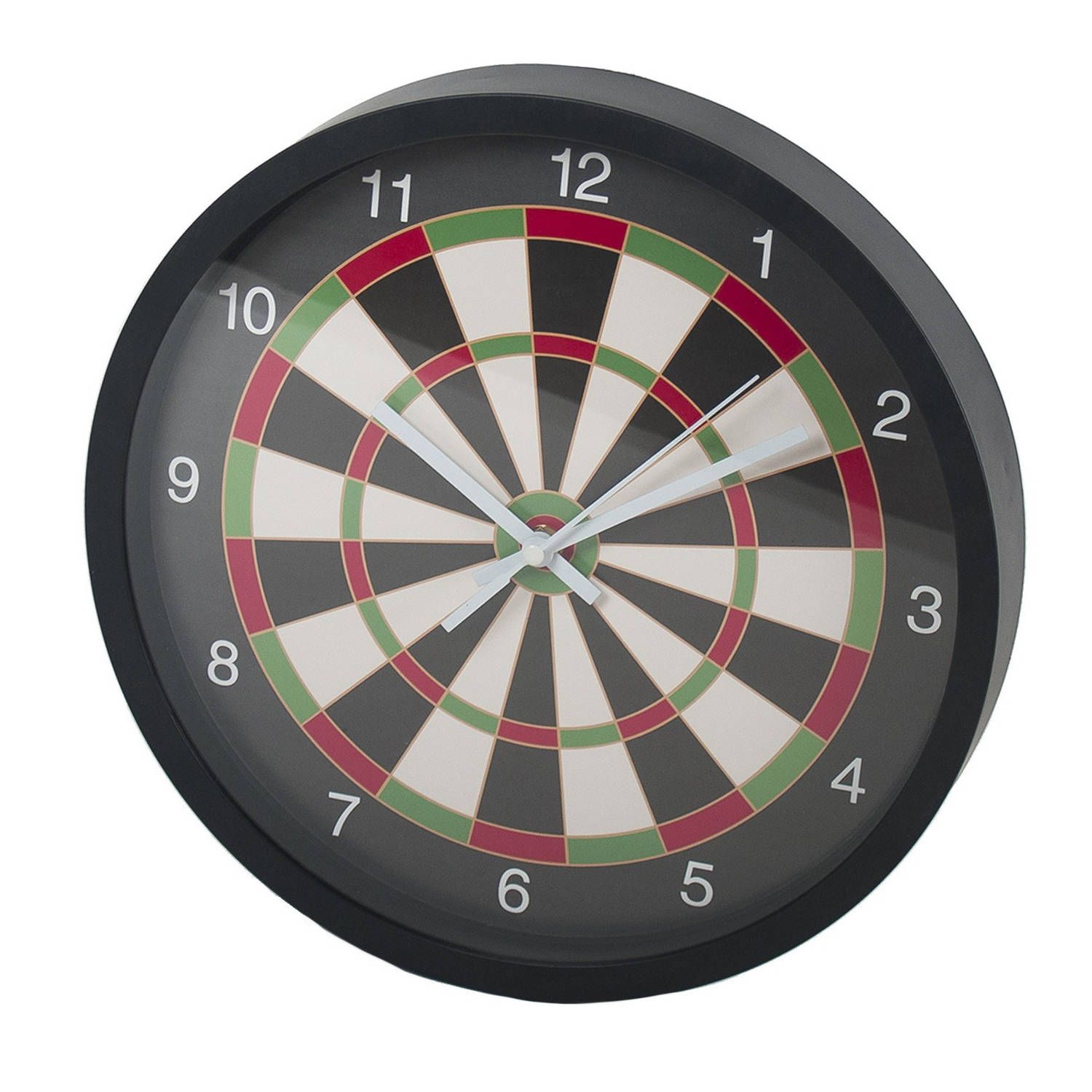Gerim WALL CLOCK 30.5 CM DARTBOARD - Zwart - Kunststof